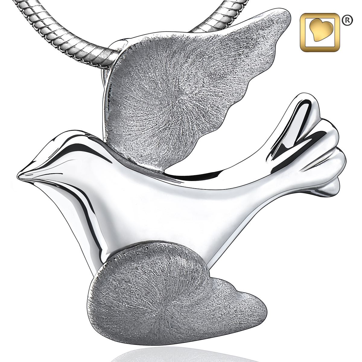 Pendant: Flying Dove - Rhodium Plated Two Tone