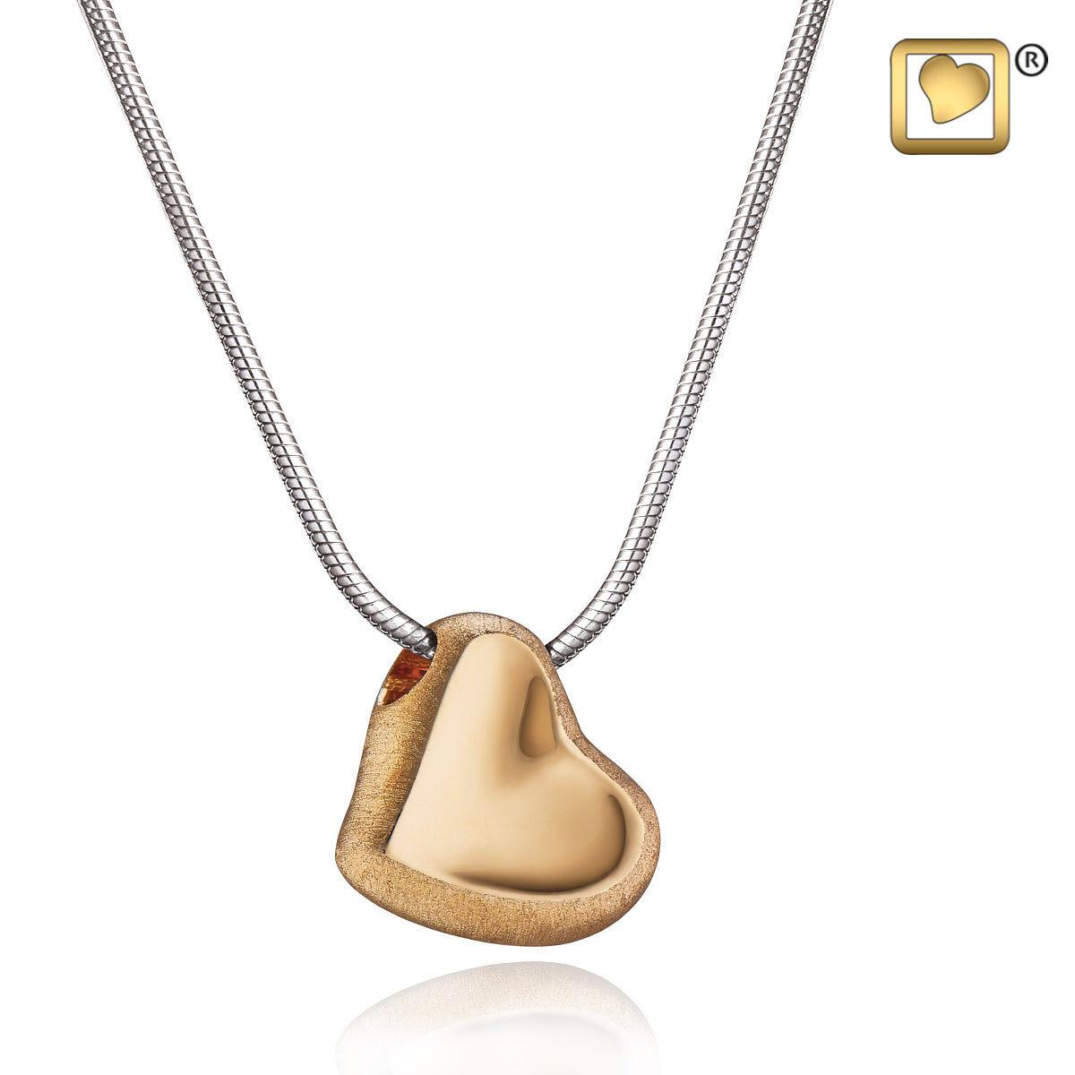 Pendant: Leaning Heart - Gold Vermeil Two Tone