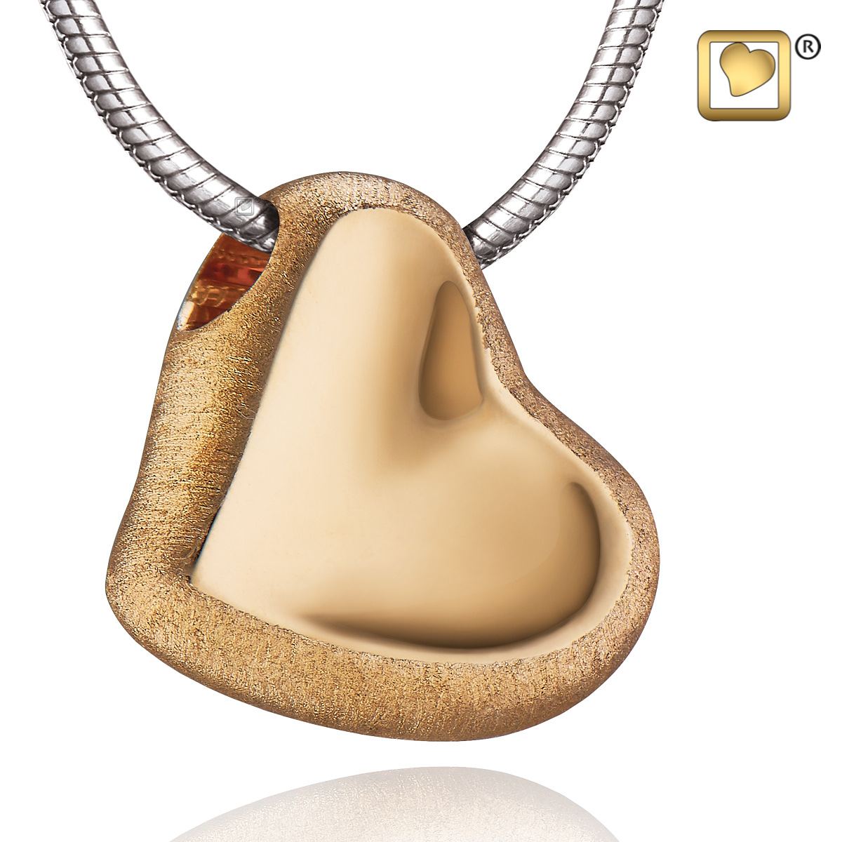 Pendant: Leaning Heart - Gold Vermeil Two Tone