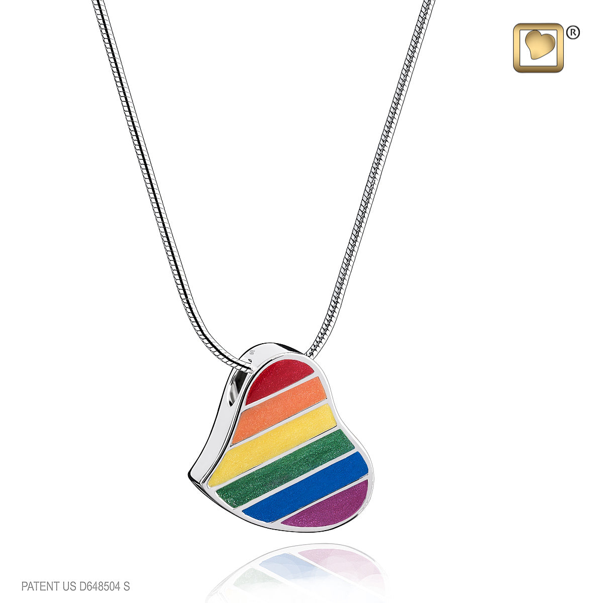 Pendant: Pride Rainbow - Enamel Rhodium Plated
