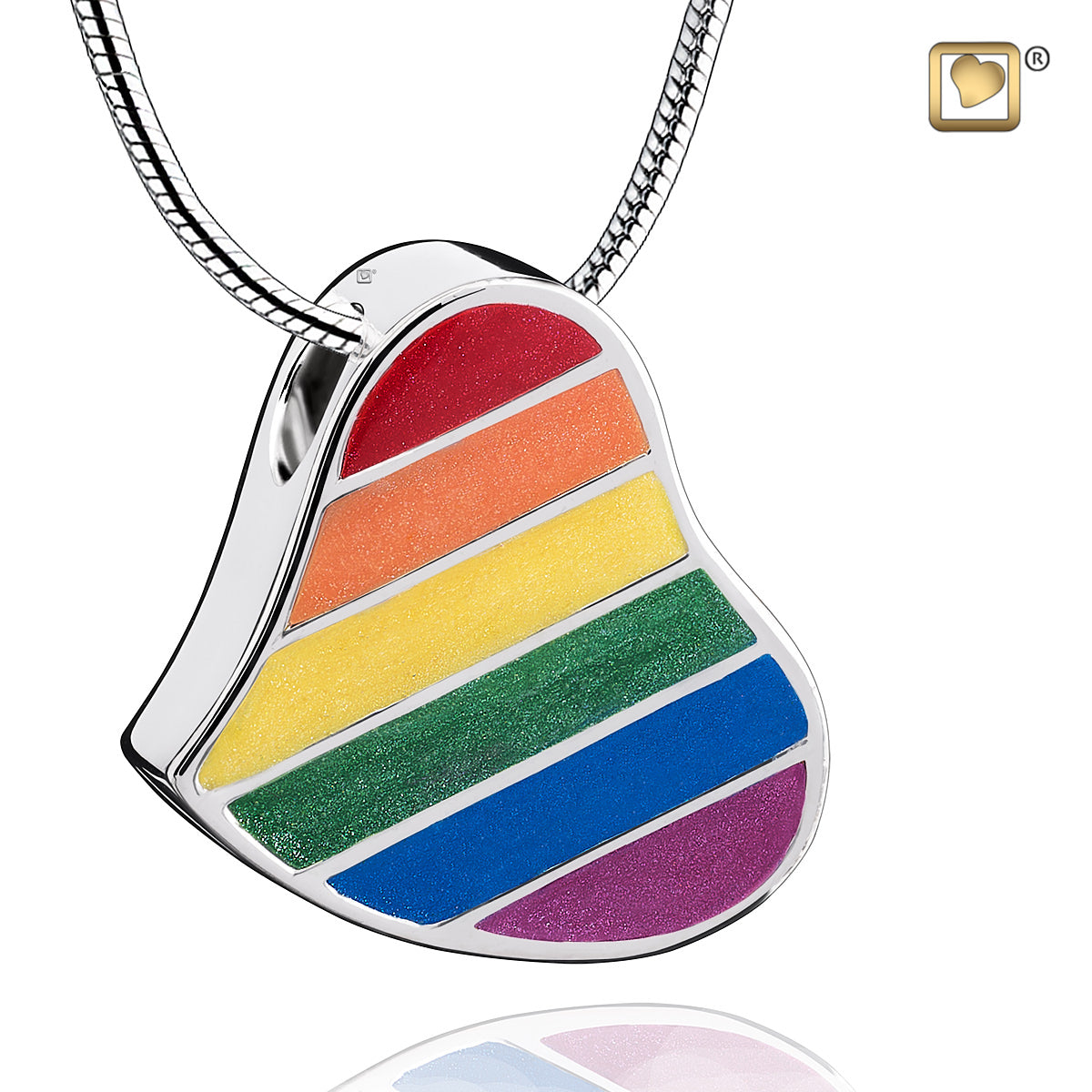 Pendant: Pride Rainbow - Enamel Rhodium Plated