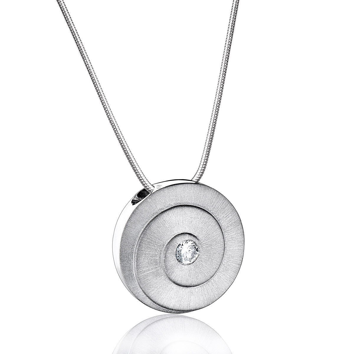 Pendant: Eternity - Rhodium Plated Two Tone w/Clear Crystal