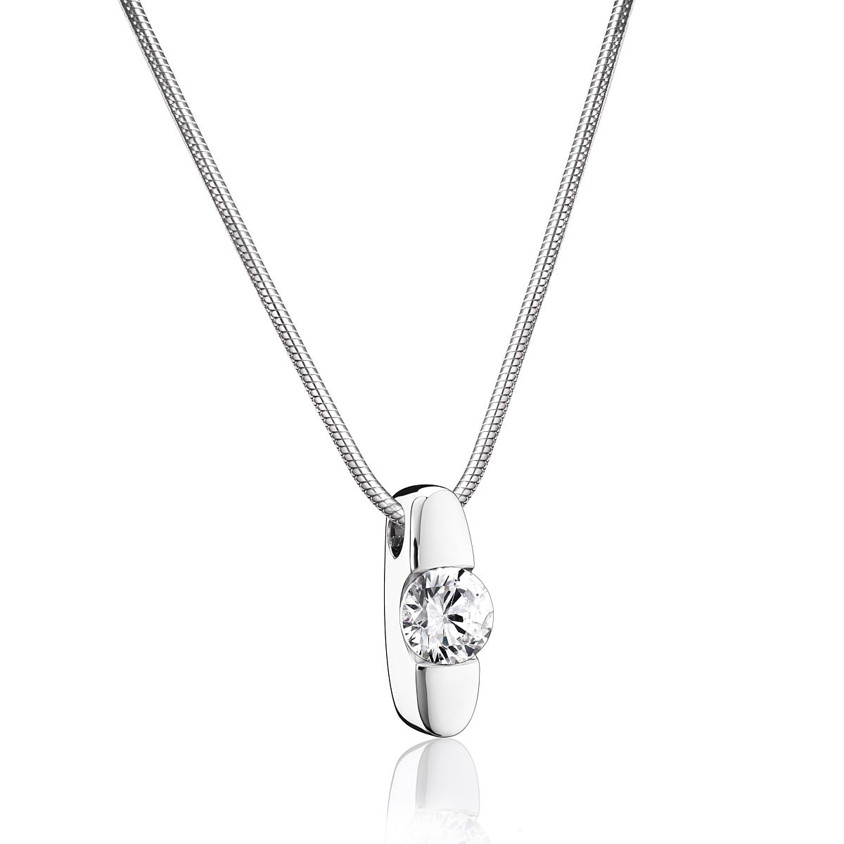 Pendant: Hope - Rhodium Plated w/Clear Crystal