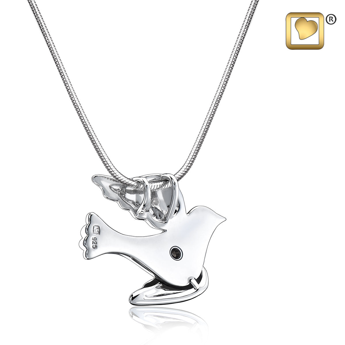 Pendant: Flying Dove - Rhodium Plated Two Tone