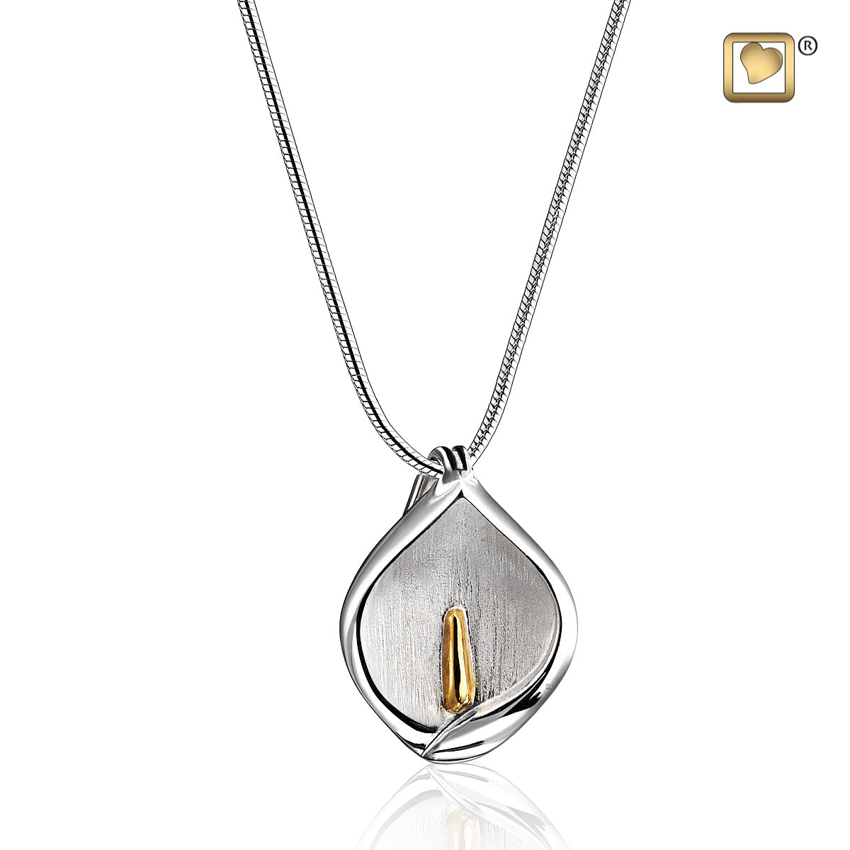 Pendant: Calla Lily - Rhodium Plated Gold Vermeil Two Tone