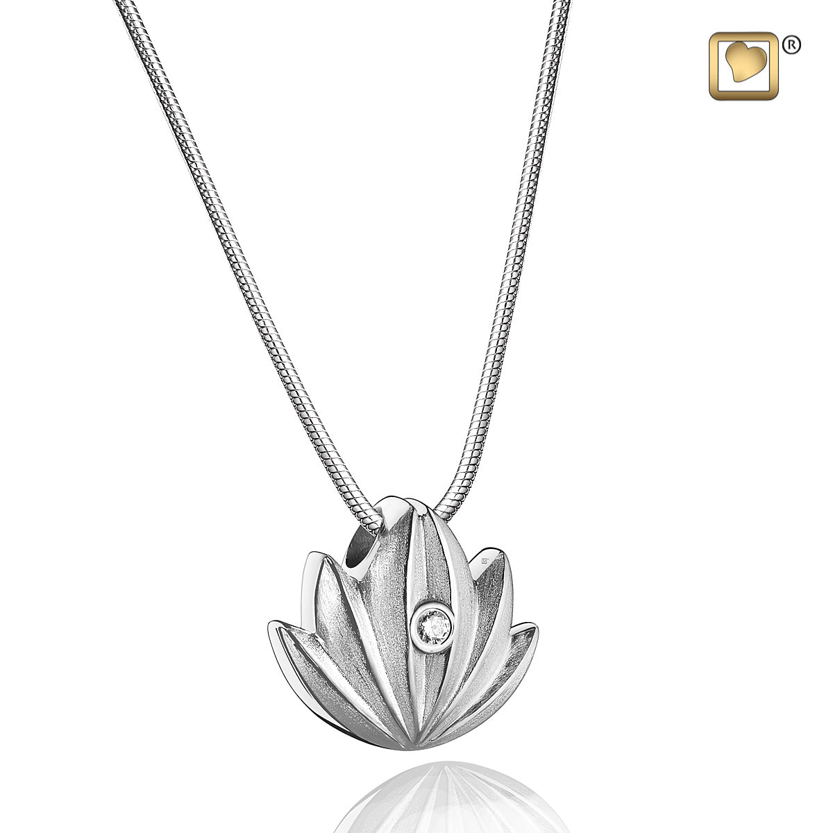 Pendant: Lotus - Rhodium Plated Two Tone w/Clear Crystal