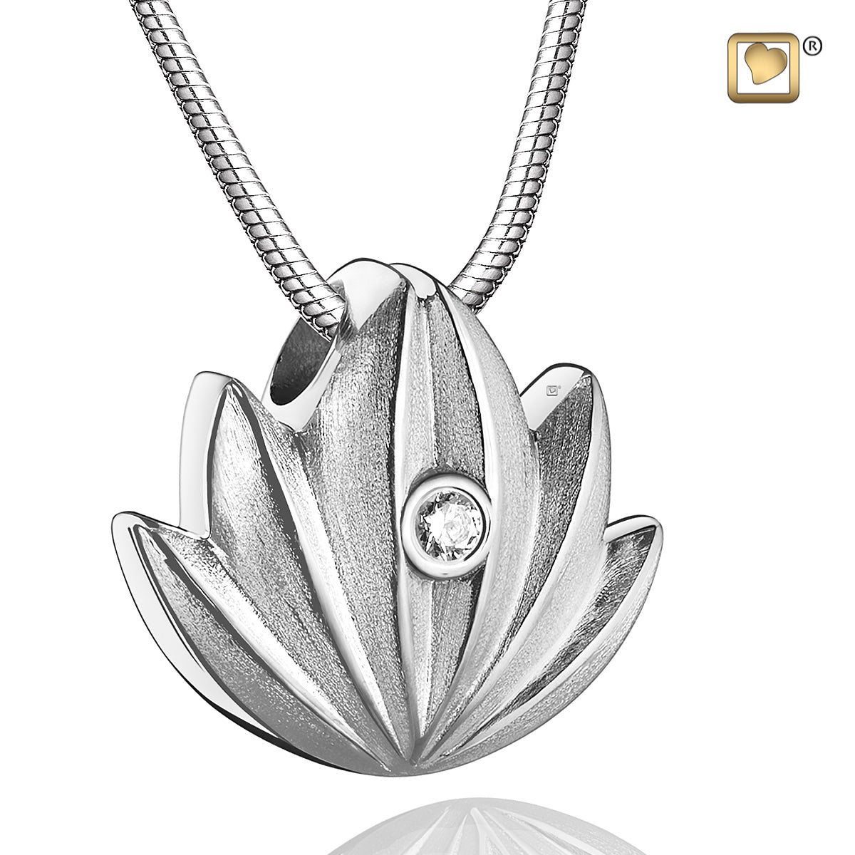 Pendant: Lotus - Rhodium Plated Two Tone w/Clear Crystal