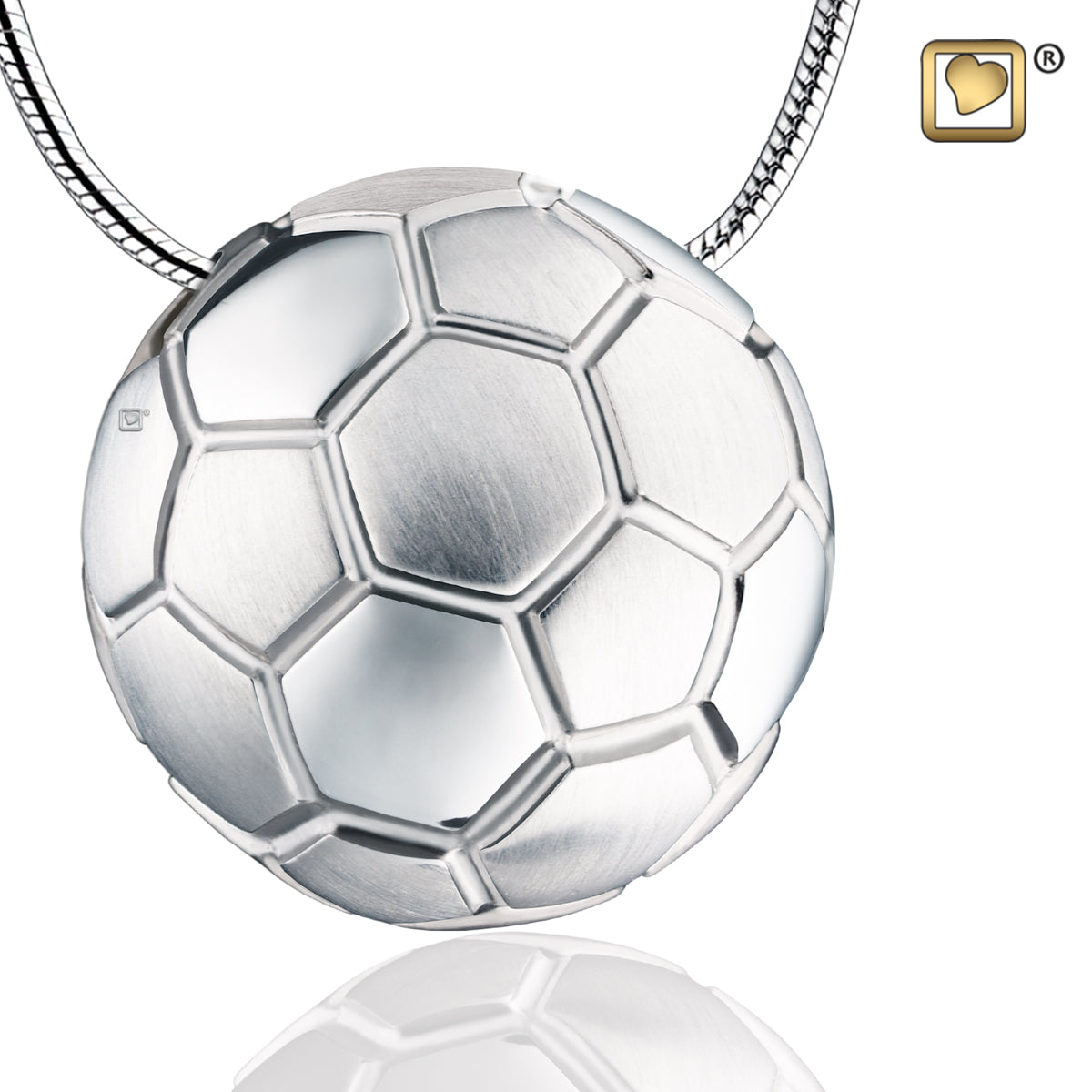 Pendant: Soccer Ball - Rhodium Plated Two Tone