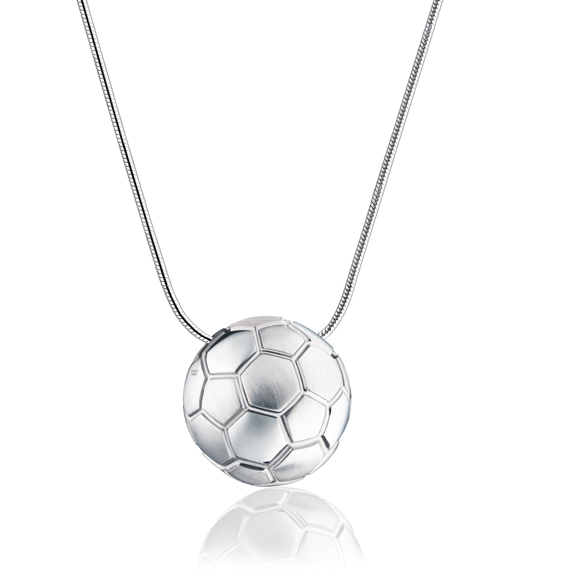 Pendant: Soccer Ball - Rhodium Plated Two Tone